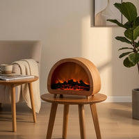 Tabletop Mist Humidifier with Flame Effect Compact Fireplace Humidifier Portable Flame Dispenser Quiet for Living Room, Bedroom, Office, Bedside
