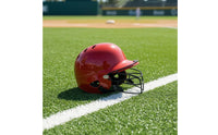 Baseball Helmet with Face Guard Glossy Batting Helmet with Facial Guard Rapid Delivery