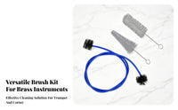 3 Pieces Flexible Mouthpiece Brush Set Blue Tube Trumpet Cleaning Brush Set