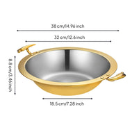 Kitchen Cookware Kitchenware Three-Layer Base Stainless Steel Hot Pot Bowl Golden Textured rims for Stovetop Cooking