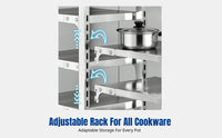 Stainless Steel Kitchen Storage Rack, Under Sink Cabinet Organizer, Multitier Pot Rack, Adjustable Shelf, Modern Minimalist