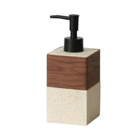Soap Dispenser with Pump Wood-Grain Refillable Soap Bottle Minimalist Countertop Dispenser for Hotel
