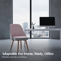 Adjustable Height Armless Rolling Chair Padded Seat Swivel Seating Thick Cushion Indoor Furniture Ergonomic Design for Students, Home Office Workers, Young Adults, Dorm Room, Bedroom, Small Areas