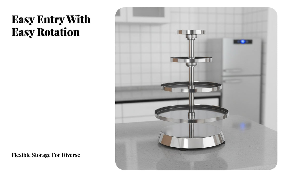 Rotating Medicine Rack Large Capacity Round Medicine Display Stand Sturdy Tiered Pharmacy Shelf for Medical Professionals, Hospital