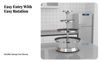 Rotating Medicine Rack Large Capacity Round Medicine Display Stand Sturdy Tiered Pharmacy Shelf for Medical Professionals, Hospital