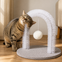 Cat Arch Self-Groomer and Scratcher Toy with Thick Bristles