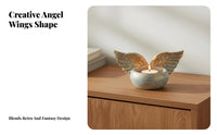 Retro Design Angel Feather Candle Holder Distressed Finish Angel Feather S Tealight Holder for Gift Givers, Women, Living Room, Bedroom