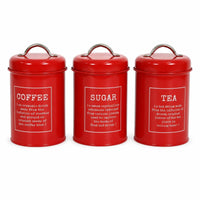 3 Pieces Airtight Kitchen Canister Set Rust-Proof Storage Canister Set Easy-to-Clean Kitchen Canisters with Handles for Home Organizers