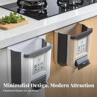 Foldable Hanging Trash Can Space Saving Foldable Cabinet Trash Bin Large Capacity Foldable Garbage Bin for Home Cooks, Homeowners, Car, Restroom