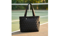 Tote Bag with Racket Sleeve Padded Tennis Tote Bag Padded Carryall for Pickleball Athletes, Gym
