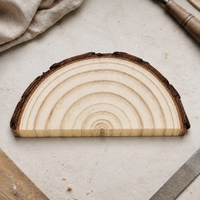 Half-Round Wood Slices for DIY Crafts, Painting, and Decorations