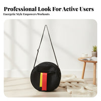 Adjustable Strap Round Shoulder Bag Front Zip Pocket Black Shoulder Bag Soft Textile Round Crossbody Purse Rounded Shape