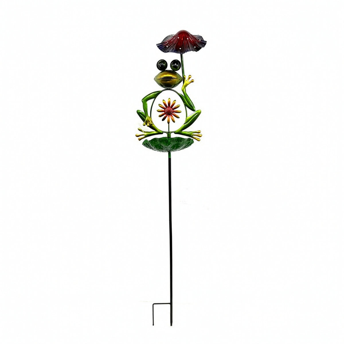 Frog Garden Stake Whimsical Yard Art Weather-Resistant Lawn Ornament for Gardeners, Homeowners, Patios