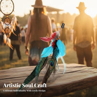 Feather Hair Fastener Handmade Peacock Feather Hair Fastener Colorful Feathers Chic Able for Women, Photography Shoots