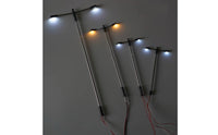 High Brightness Double Head Model Street Light Realistic Design Miniature LED Lamp Post Multi-Scale Options Miniature Scene Street Lamp Metal Pole for Modelers, Architects, Hobbyists