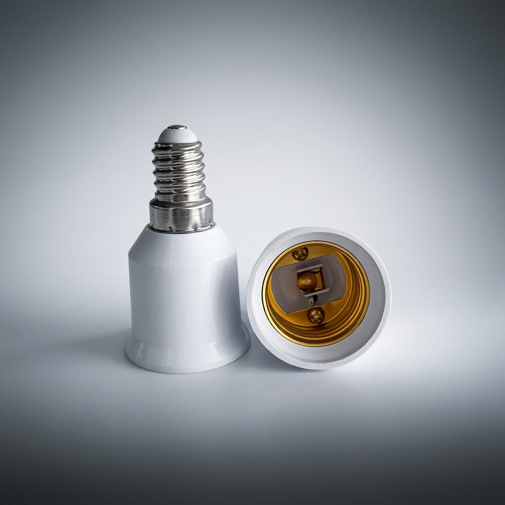 E14 to E27 Adapter for Light Fixture, Heat Resistant Converter with Rated Current 10A, Single Bulb Base Adapter, 36mm X 62mm Small Screw Fit
