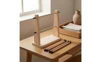 Rotating Yarn Holder Natural Wood Finish Wooden Yarn Holder Needlework Organizer Open-Frame