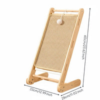 Wooden Frame Cat Scratcher and Stable Sisal Cat Scratching Board Furniture Protector