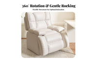 Fully Reclinable Reclining Armchair Rocking Function Swivel Recliner Adjustable Recline Lounge Chair Full Body Support for Adults, Homeowners, Seniors, Living Room, Bedroom, Study, Office