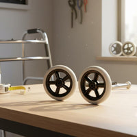 Wear-Resistant Wheelchair Front Wheel Puncture Proof Mobility Aid Front Caster Heavy Duty Rollator Caster Wheel Quiet Rolling for People with Disabilities