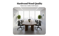 Modern Design Oval Boardroom Table Simple Design Oval Conference Table Sturdy Legs Office Furniture Stable Support for Business Professionals, Teams, Executives, Collaboration Space