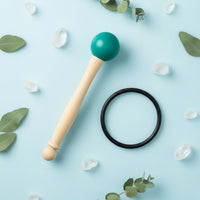 Sound Bowl Mallet and O-Loop Set Long-Lasting Crystal Singing Bowl Rubber Mallet Wooden Handle Percussion Stick Easy to Use