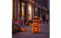 Inflatable Inflatable Pumpkin with Witch Hat Outdoor Halloween Inflatable Pumpkin Self-Inflating Yard Decoration Giant for Homeowners, Storefronts, Lawn, Porch
