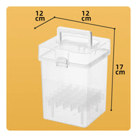 Marker Holder Secure Storage Case with Latch Sturdy Clear Container with Lid for Artists, Students, Art Studio, Classroom, Desk