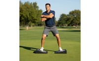 2 Pieces Corrects Posture Golf Body Turn Coach Portable Design Golf Rotation Training Platforms Non-Slip Surface Swing Rotation Board Set for Beginners