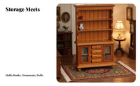Handmade Dollhouse Display Cabinet Opening Doors 1:12 Scale Cabinet Detailed Craftsmanship 1/12 Scale Dollhouse Hutch Classic Design for Collectors, Hobbyists