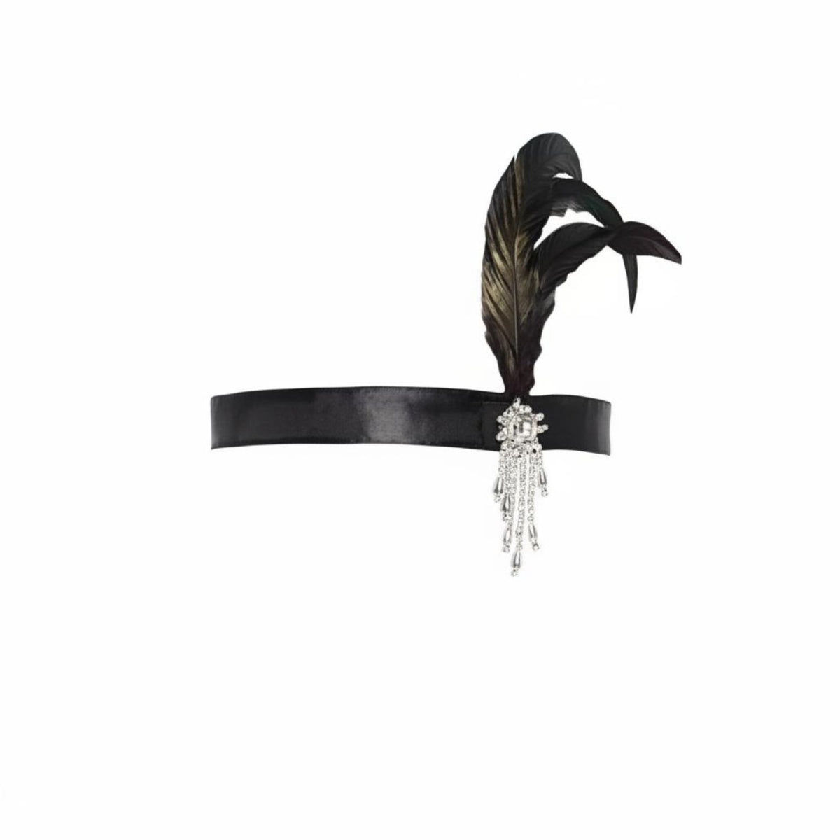 Vintage-Inspired Headband Elastic Band 1920s Feather Headpiece Jazz Age Hair Accessory Vintage Inspired 1920s-Themed