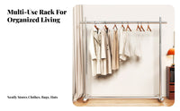 Heavy Duty Single Clothing Rack Stable Base Clothes Stand Minimalist Design Storage Furniture Space-Saving for Retail Stor Owners, Fashion Designers, Apartment Dwellers, Dressing Room, Walk-in Closet, Bedroom, Entryway