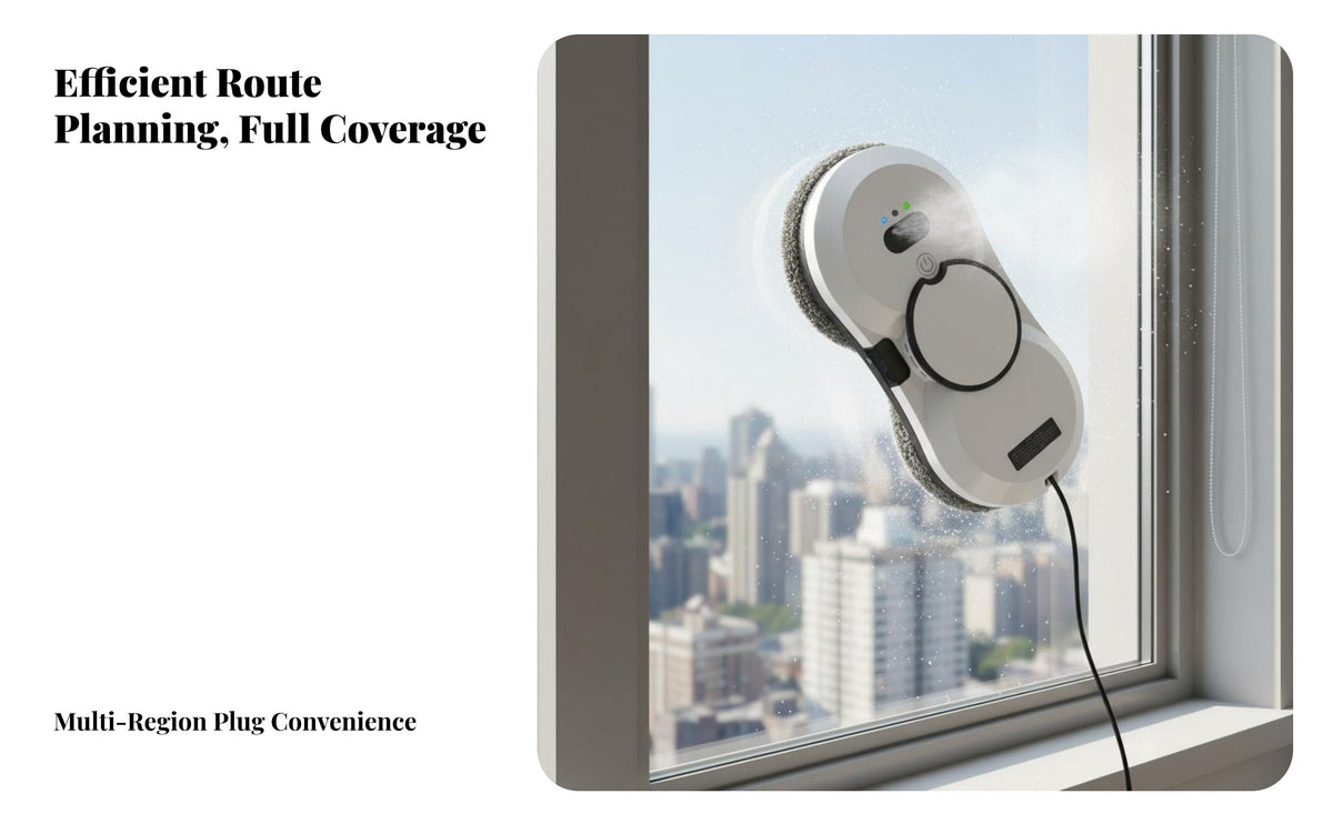 Automatic Window Cleaning Robot Strong Suction 5600Pa Window Cleaning Robot Automated Route Planning Smart Glass Cleaner