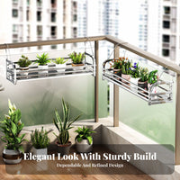 Hanging Design Railing Planter Holder Space-Saving Railing Planter Movable Plant Stand Easy Installation for Apartment Dwellers, Gardeners, residents, Balcony, windowsillsill, windowsill, Fence