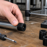 Adjustable Round Tube Inserts with M6/M8 Threaded Nuts for Furniture Legs