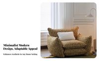 Modern Minimalist Design Puffy Single-Seater Sofa Soft Upholstery Oversized Upholstered Armchair Deep Seat Design Living Room Furniture Luxurious Comfort for Apartment Dwellers, Interior Designers, Guesthouse, Boutique, Lounge Area, Reading Nook