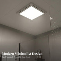 Low Noise Operation Ceiling Exhaust Fan Light Energy Saving 2-in-1 Ventilation Light Powerful Suction LED Exhaust Fan Combo Wet Rated for Homeowners, Families, Adults, Toilet, Kitchen, Hotel, Basement