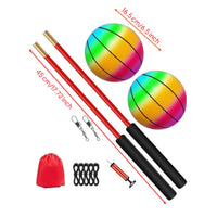 Comfortable Grip Rainbow Arm Exercise Ball Anti-Tangle Cord Elastic Rebound Ball Full Body Workout for Seniors, Women, Square Dancing