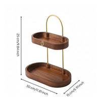 Cosmetic Storage Rack Space Saving Makeup Organizer with Wooden Trays Compact Skincare Holder for Tabletop