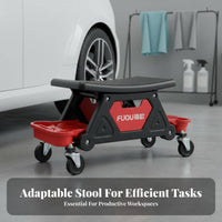 Heavy-Duty Steel Construction Car Detailing Rolling Stool 360-Degree Swivel Casters Auto Detailing Stool Easy Glide Movement for Mechanics