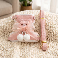 Adjustable H-shaped Dog Harness and Leash Set, No Pull Pet Walking Harness for Small to Medium Animals, Get-away Resistant Cat Harness with Two Points
