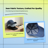 Denim Cap, Unisex, Adjustable, Curved Brim, Lightweight