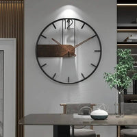 Metal Wall Clock Retro Style Silent Wall Clock Operated Home Decor