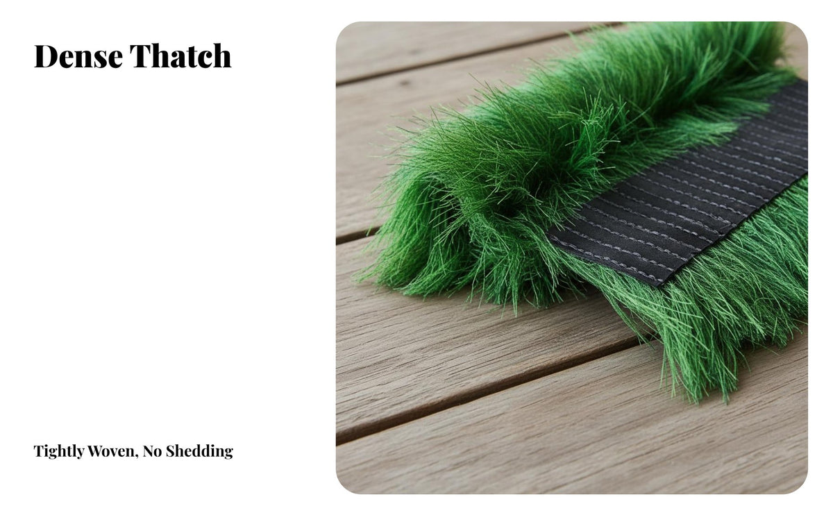Tropical Design Artificial Thatch Roll Weather Resistant Synthetic Straw Roll Authenticistic Look Imitation Roof Covering Fire Retardant for Landscape Designers, DIY Enthusiasts, Gazebos, Resorts, Garden, Theme Parks