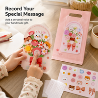 DIY 3D Handmade Flower Bouquet Greeting Card Kit for Teachers' Day with Optional Voice Recording