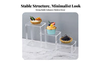 3 Tier Acrylic Display Stand Space-Saving Tiered Acrylic Stand Clear Figurine Display Shelf Easy to Assemble Clear Tiered Shelf