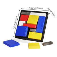 Reasoning Puzzle Game Geometric Block Puzzle Brain Training Game Interlocking Compact for Children, Classroom