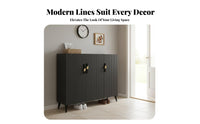 Fluted Door Tipping Cabinet Light Luxury and aesthetic Shoe Organizer Space-Saving Slim outline for Design connoisseurs, Foyer