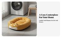 Large Dog Bed Four-Season Use Washable Dog Lounger Removable Cover Bolster Pet Bed for Medium Dogs