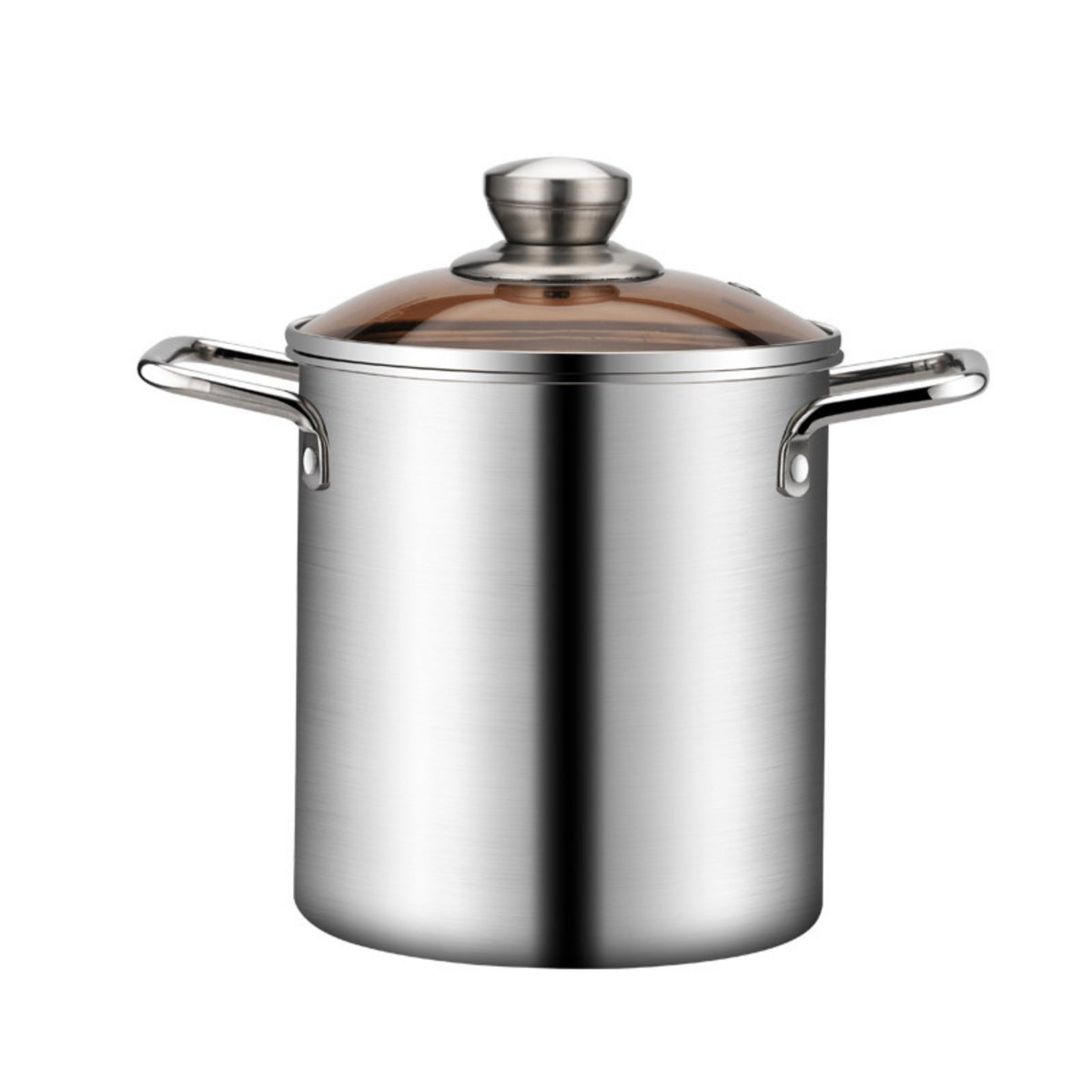 stainless steel Deep Fryer PotEasy to Clean Fry Pot Glass Lid Cookware for Home Kitchen